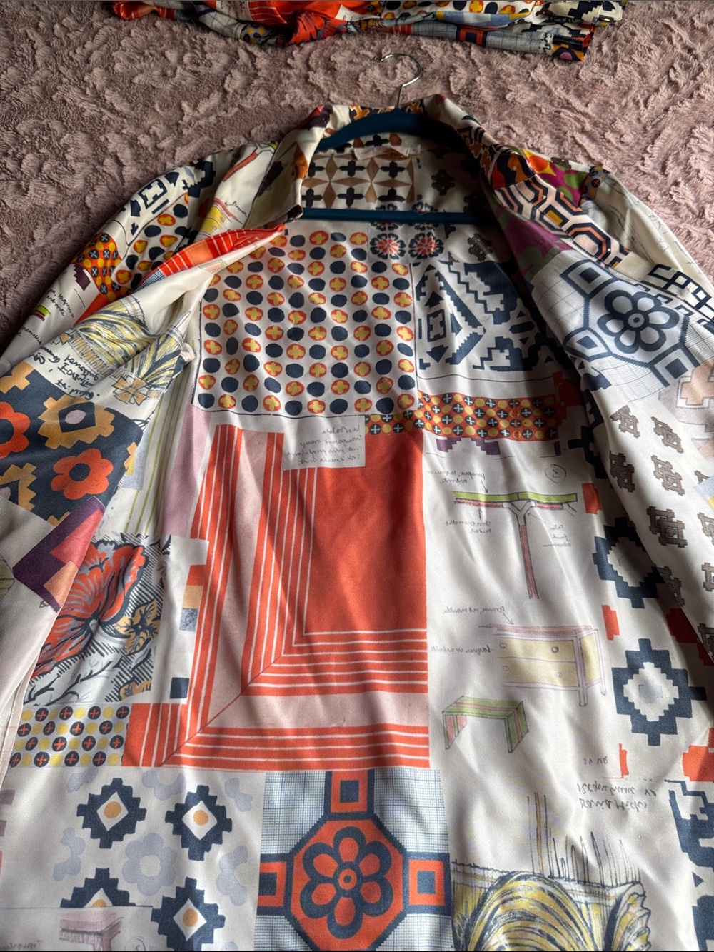 Tory Burch Multicolor Geometric & Floral Wide-Leg pants long sleeve set - Picture 14 of 17